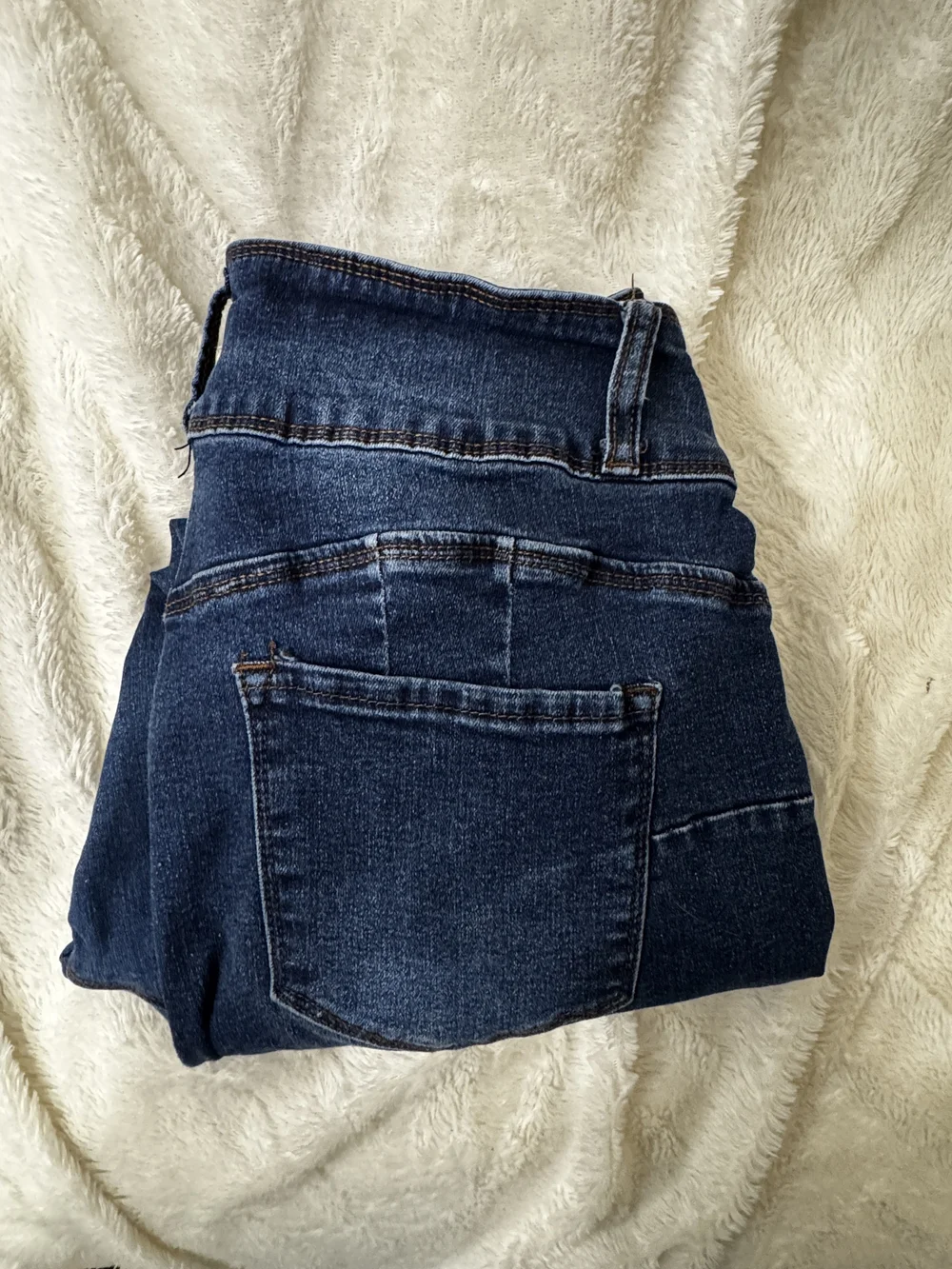 High-Rise Dark Blue Distressed Ankle Stretchy Jeans for Women By Blue Savvy